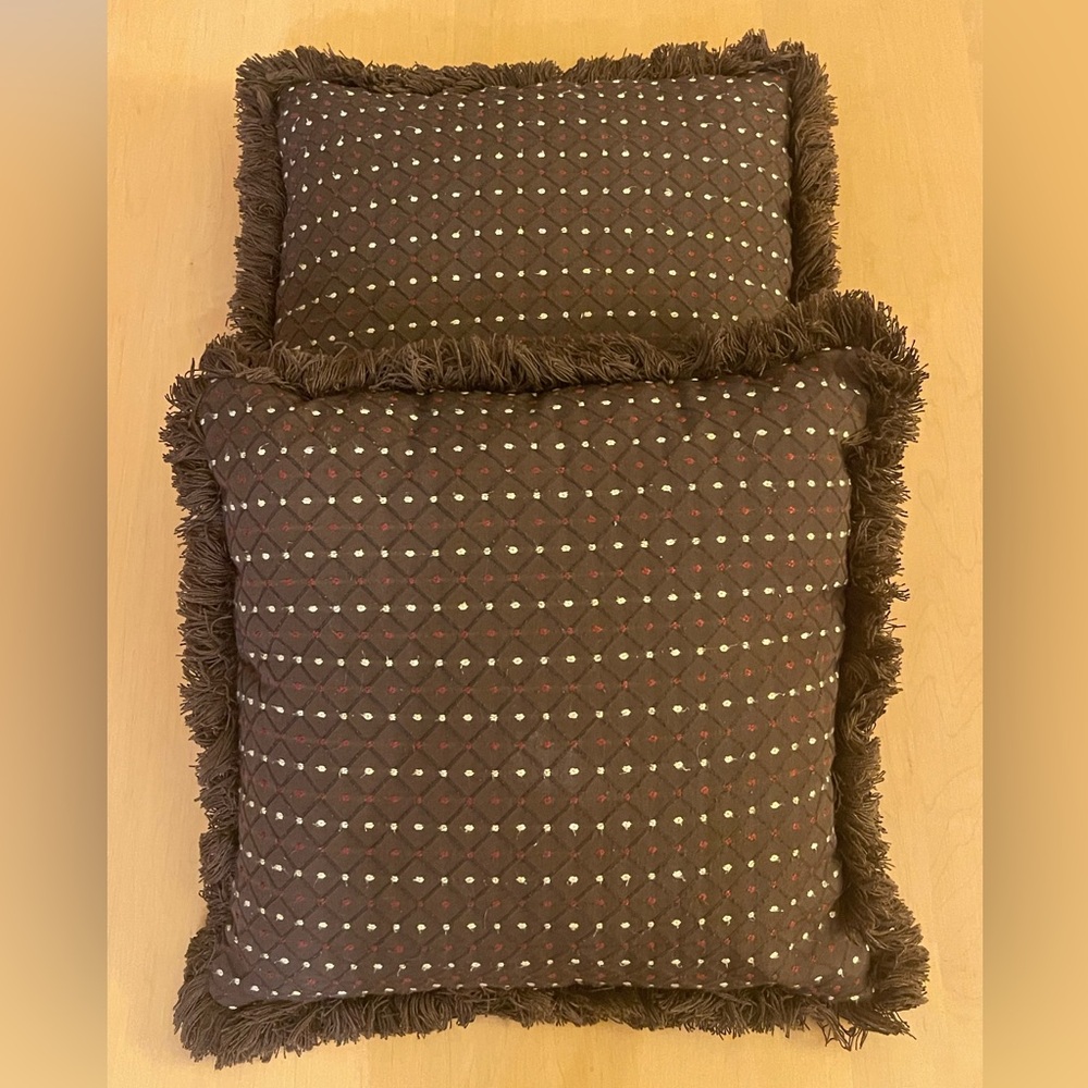 NWOT - Brown Decorative Throw Pillows with Fringe